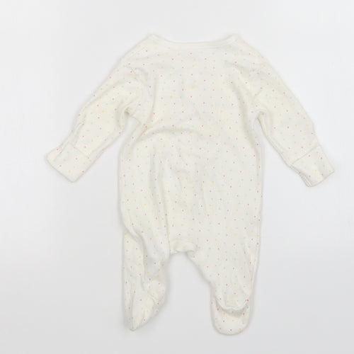 Earlydays Girls White Polka Dot  Babygrow One-Piece Size Newborn