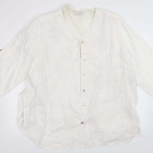 Preworn Womens White   Shirt Dress  Size 18