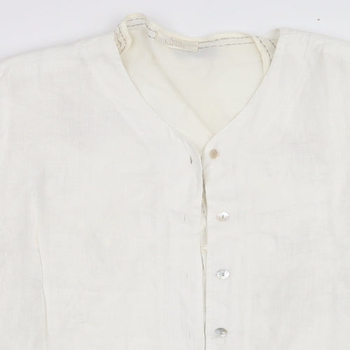 Preworn Womens White   Shirt Dress  Size 18