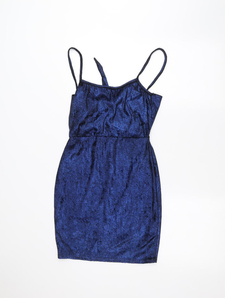 PRETTYLITTLETHING Womens Blue Pencil Dress Size 10