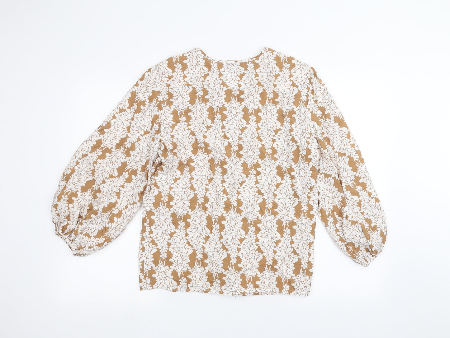 Mini Velvet Womens Brown Floral  Basic Blouse Size XS