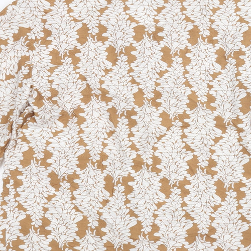 Mini Velvet Womens Brown Floral  Basic Blouse Size XS