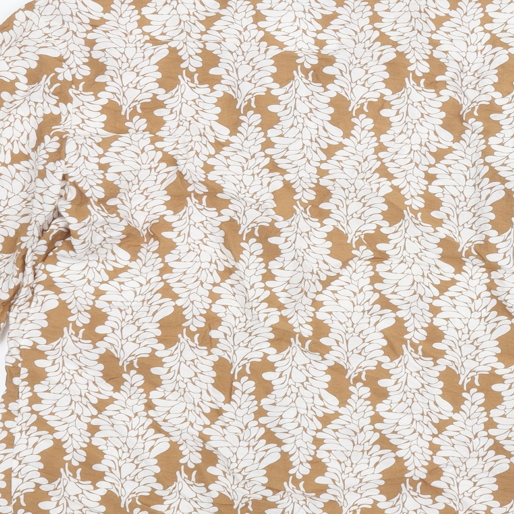 Mini Velvet Womens Brown Floral  Basic Blouse Size XS