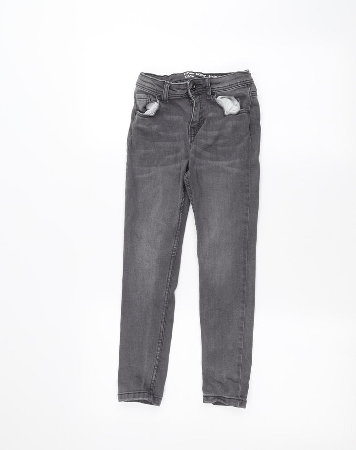 Denim & Co. Girls Grey   Skinny Jeans Size 6-7 Years