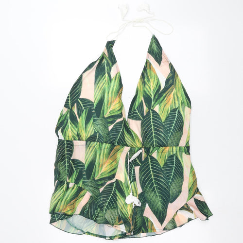 Zaful Womens Green Camouflage  Basic Blouse Size S