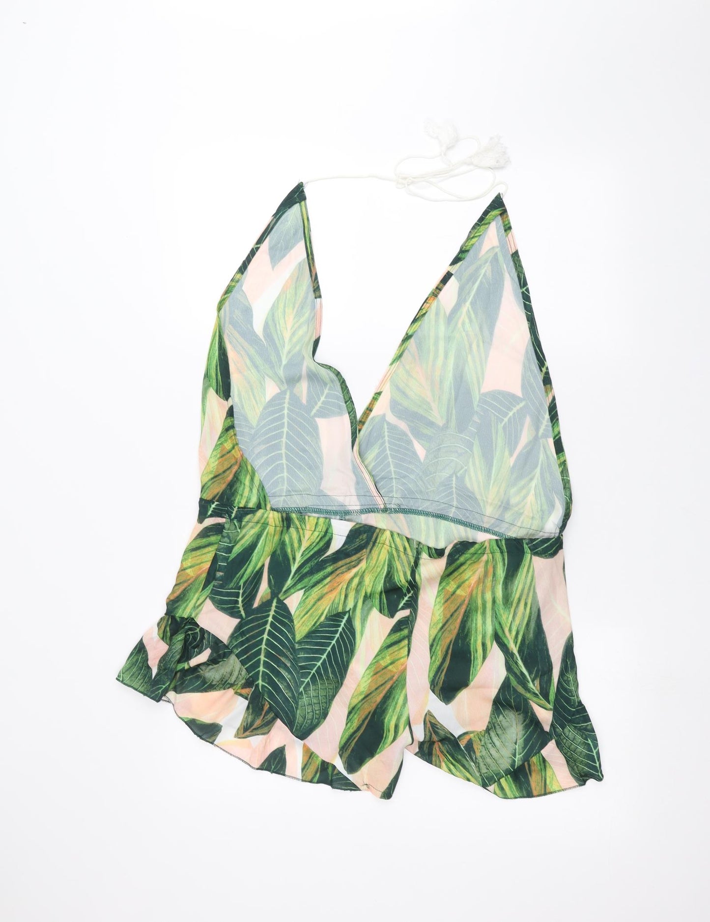 Zaful Womens Green Camouflage  Basic Blouse Size S