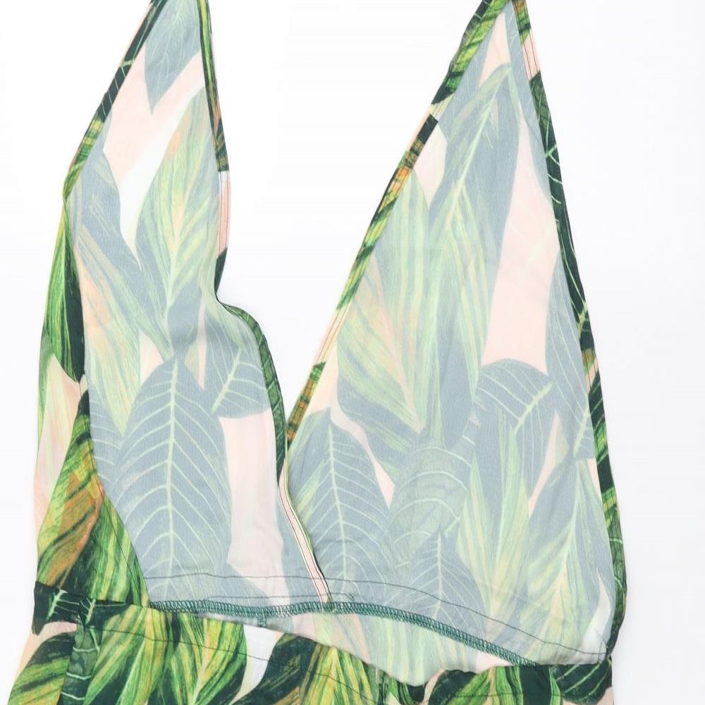 Zaful Womens Green Camouflage  Basic Blouse Size S