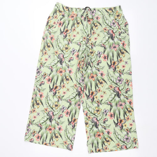 TU Womens Green Floral  Trousers  Size 14 L20 in