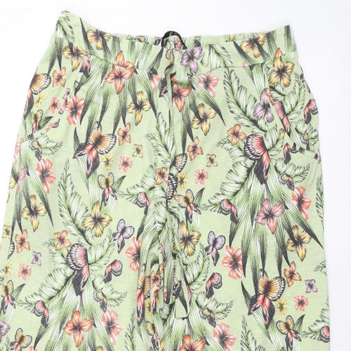 TU Womens Green Floral  Trousers  Size 14 L20 in