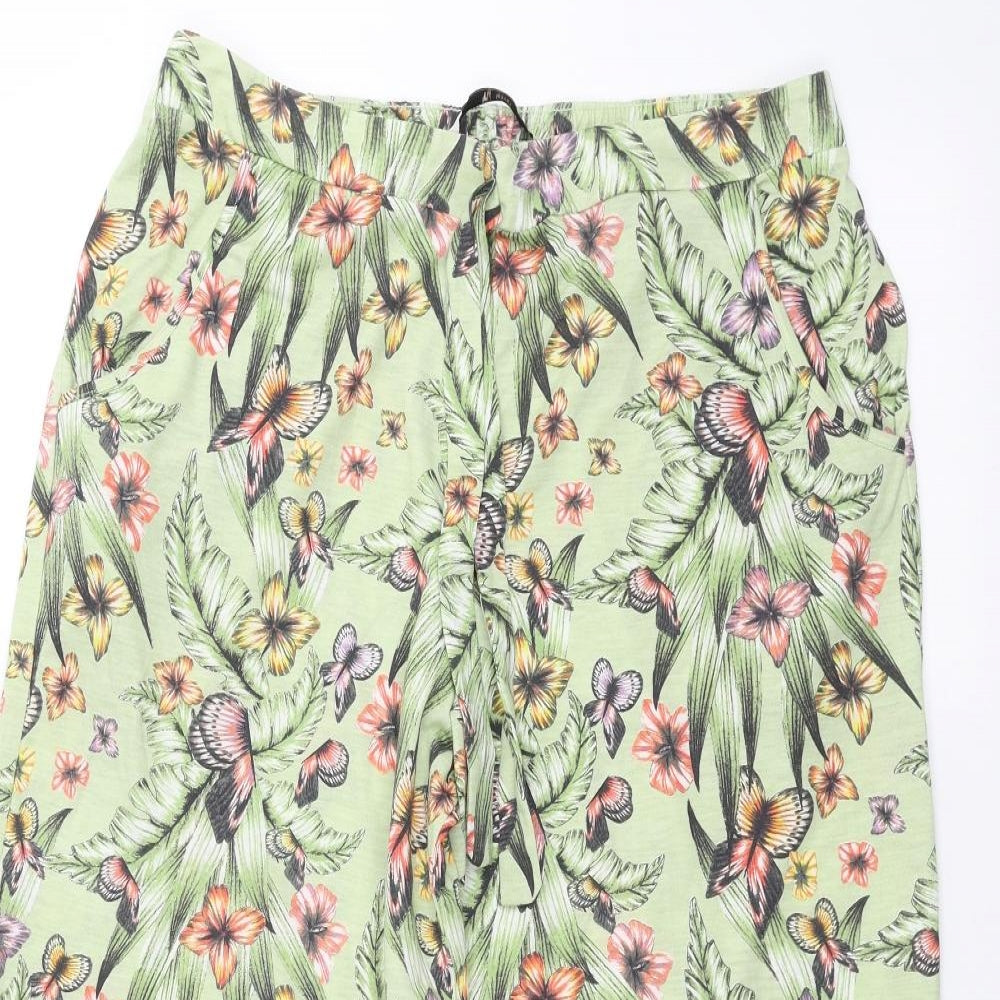 TU Womens Green Floral  Trousers  Size 14 L20 in