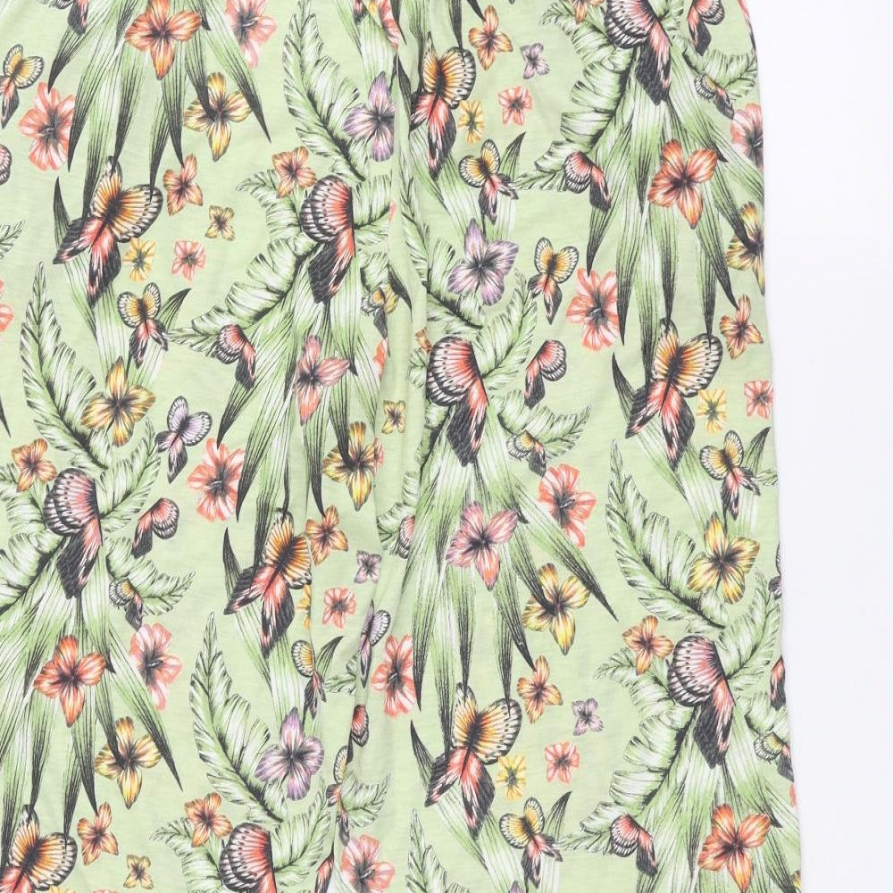 TU Womens Green Floral  Trousers  Size 14 L20 in