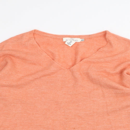 H&M Womens Orange   Pullover Jumper Size S