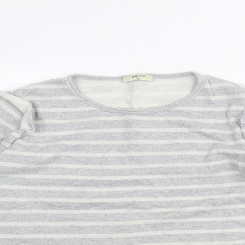 Papaya Womens Grey Striped  Pullover Jumper Size 12