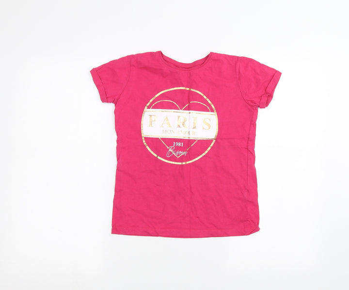 Primark Girls Pink Basic T-Shirt Size 10-11 Years