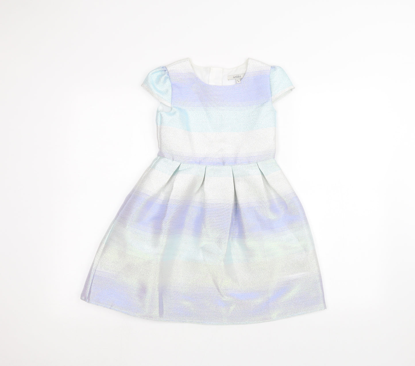 E-vie Girls Silver Striped  A-Line  Size 6-7 Years