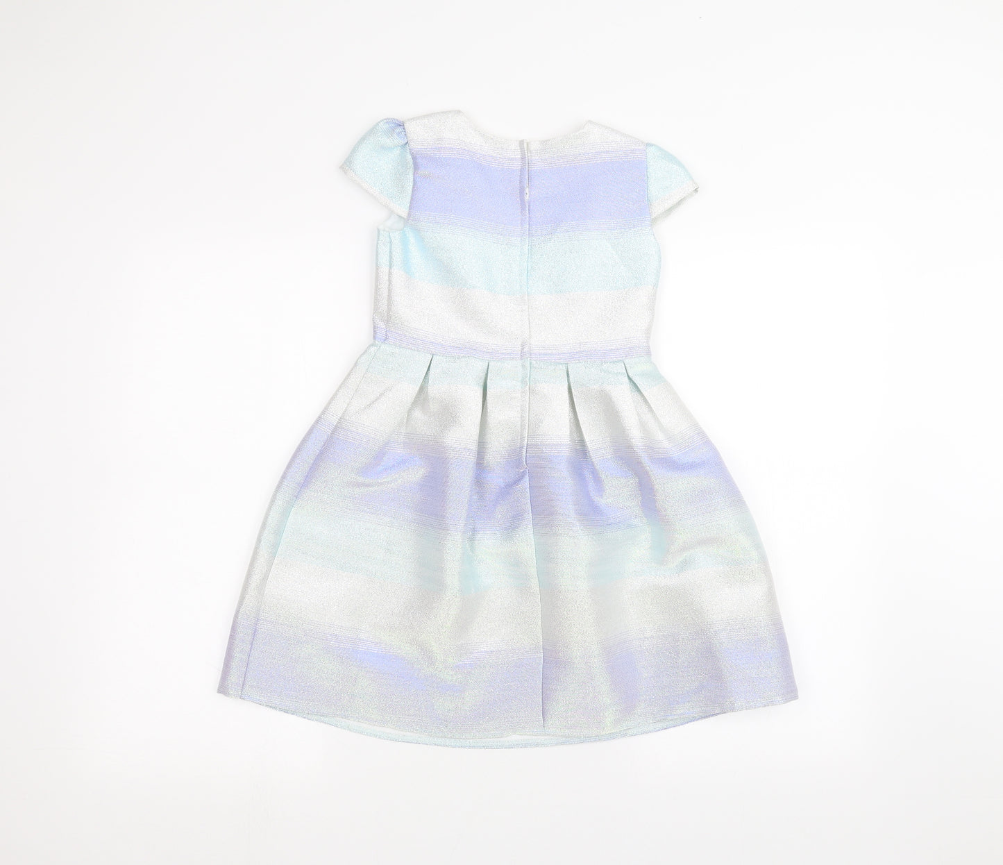 E-vie Girls Silver Striped  A-Line  Size 6-7 Years