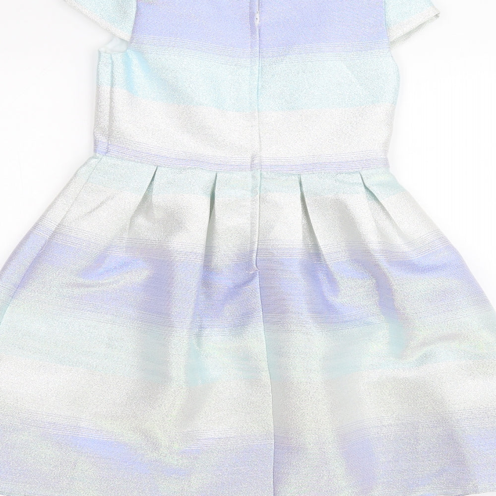 E-vie Girls Silver Striped  A-Line  Size 6-7 Years