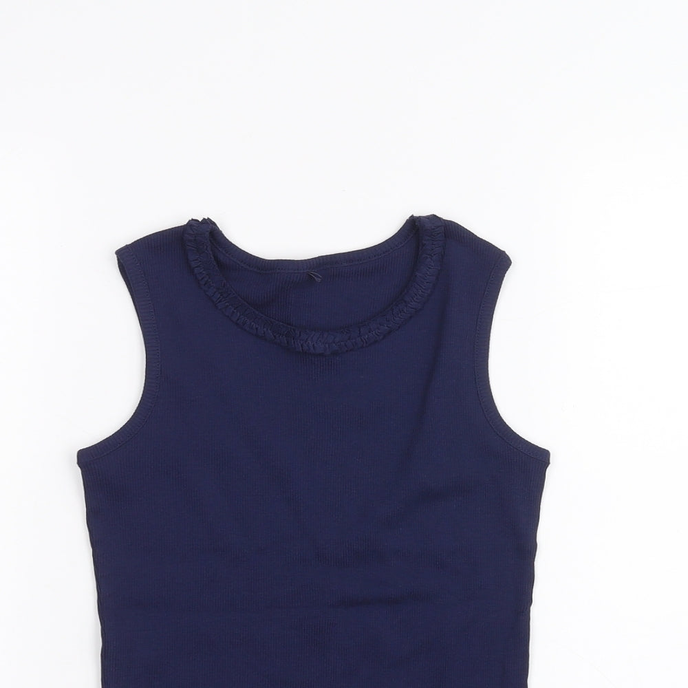 George Girls Blue   Basic T-Shirt Size 8-9 Years