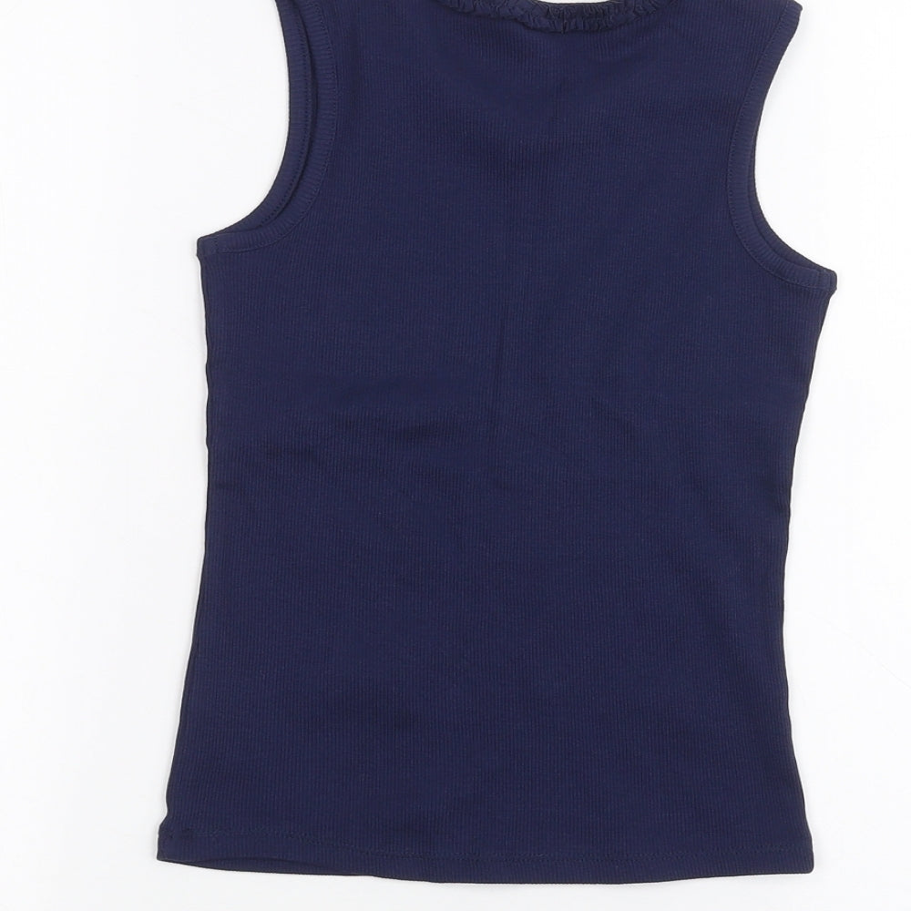 George Girls Blue   Basic T-Shirt Size 8-9 Years