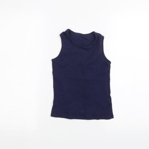 George Girls Blue   Basic T-Shirt Size 7-8 Years