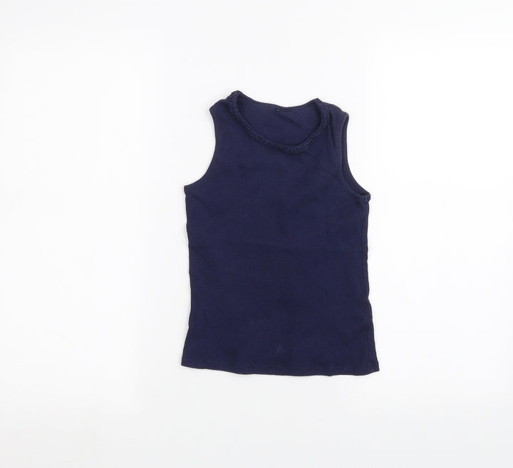 George Girls Blue   Basic T-Shirt Size 7-8 Years