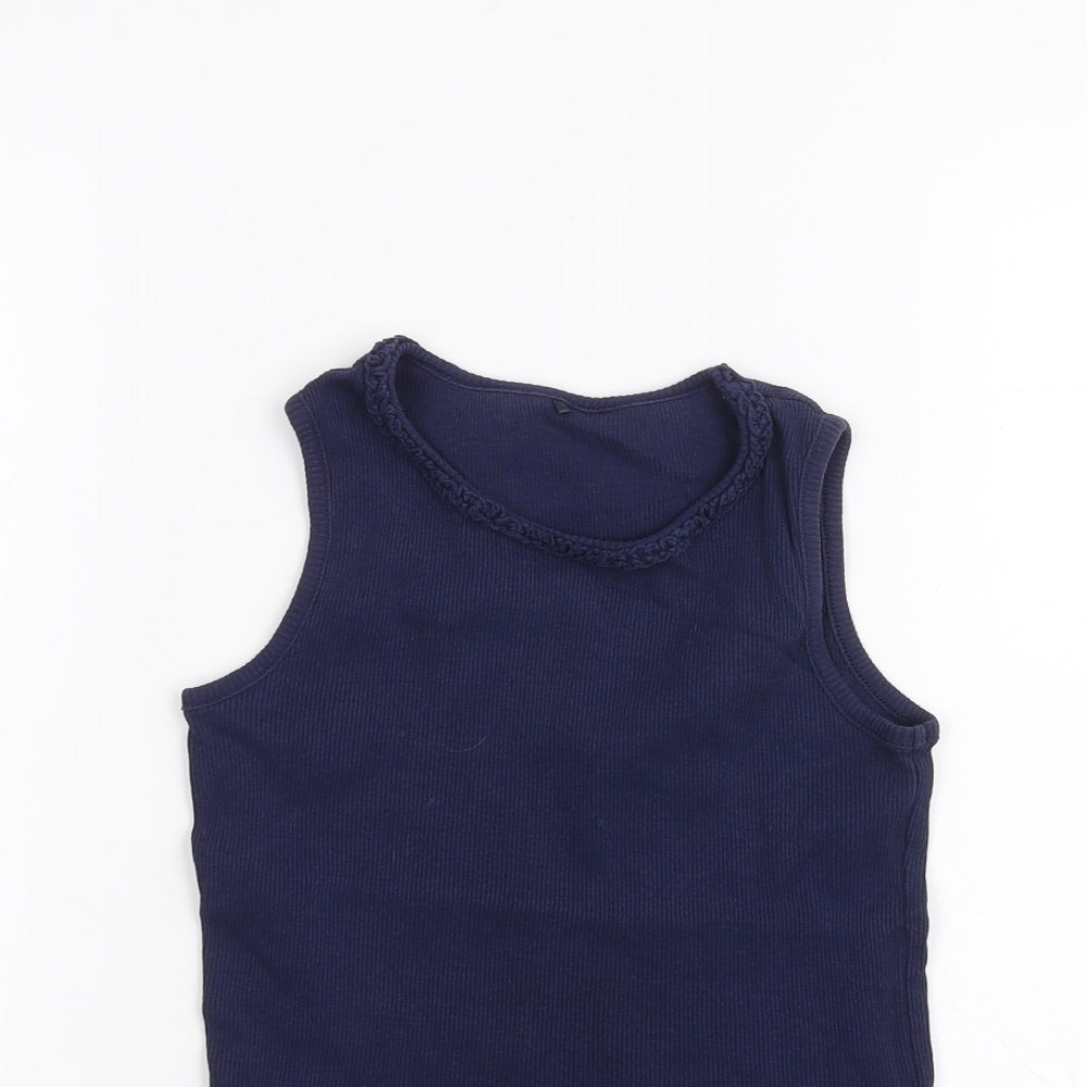 George Girls Blue   Basic T-Shirt Size 7-8 Years