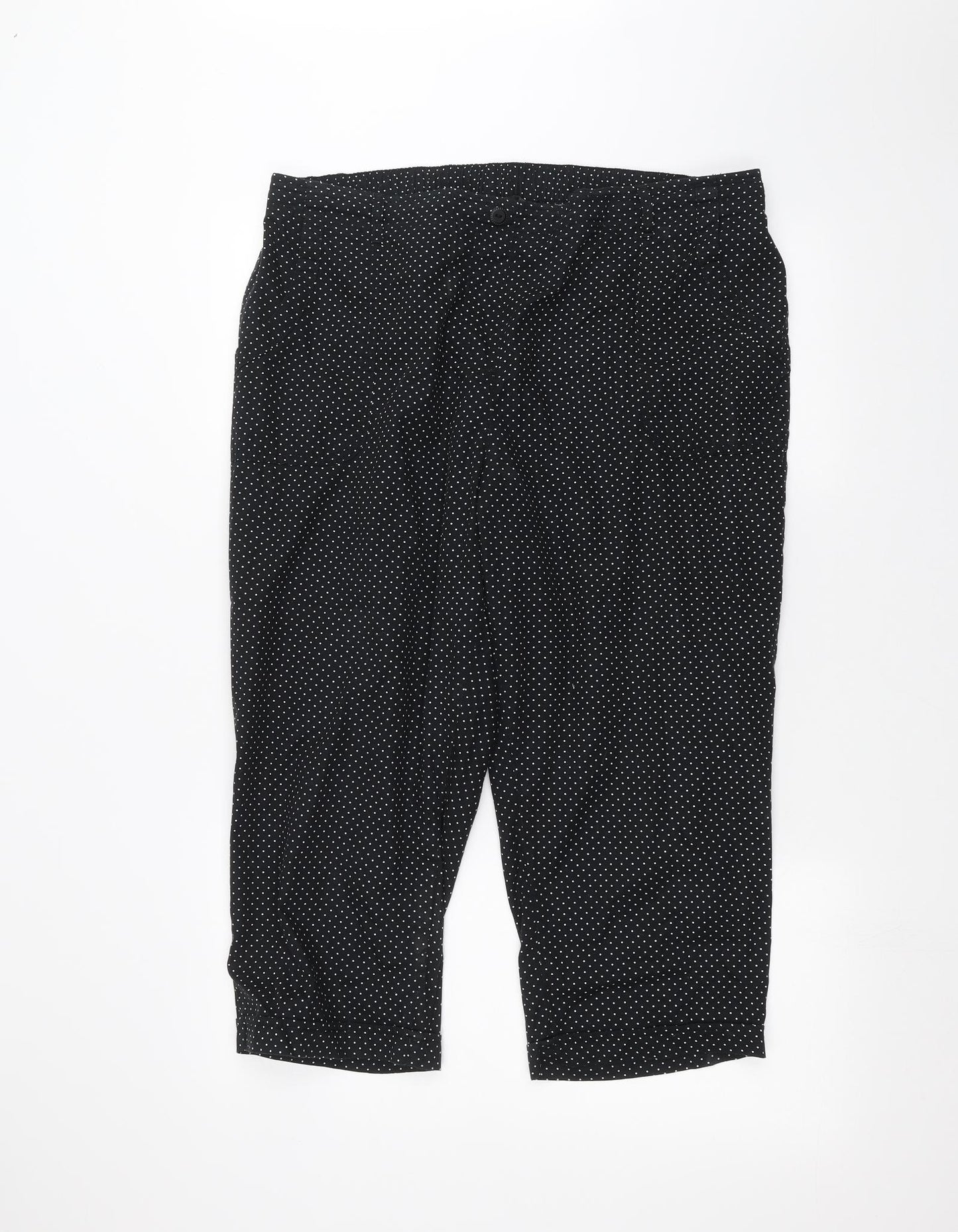 Bonmarché Womens Black Polka Dot  Trousers  Size 18 L20 in