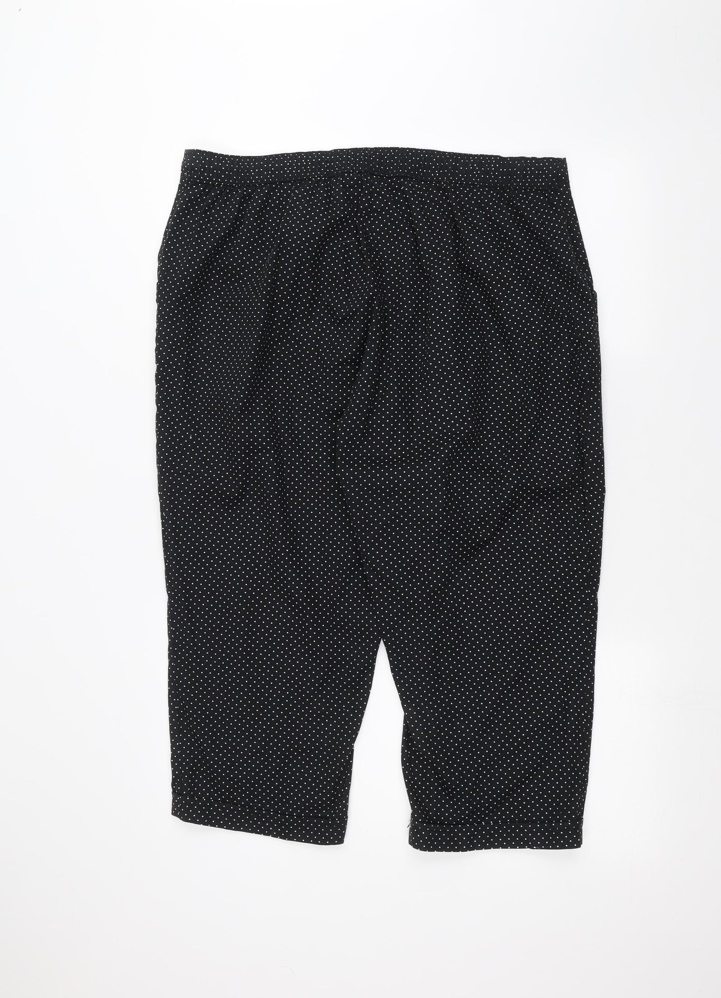Bonmarché Womens Black Polka Dot  Trousers  Size 18 L20 in