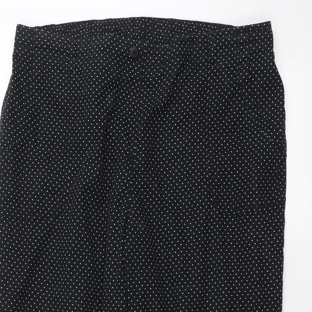 Bonmarché Womens Black Polka Dot  Trousers  Size 18 L20 in