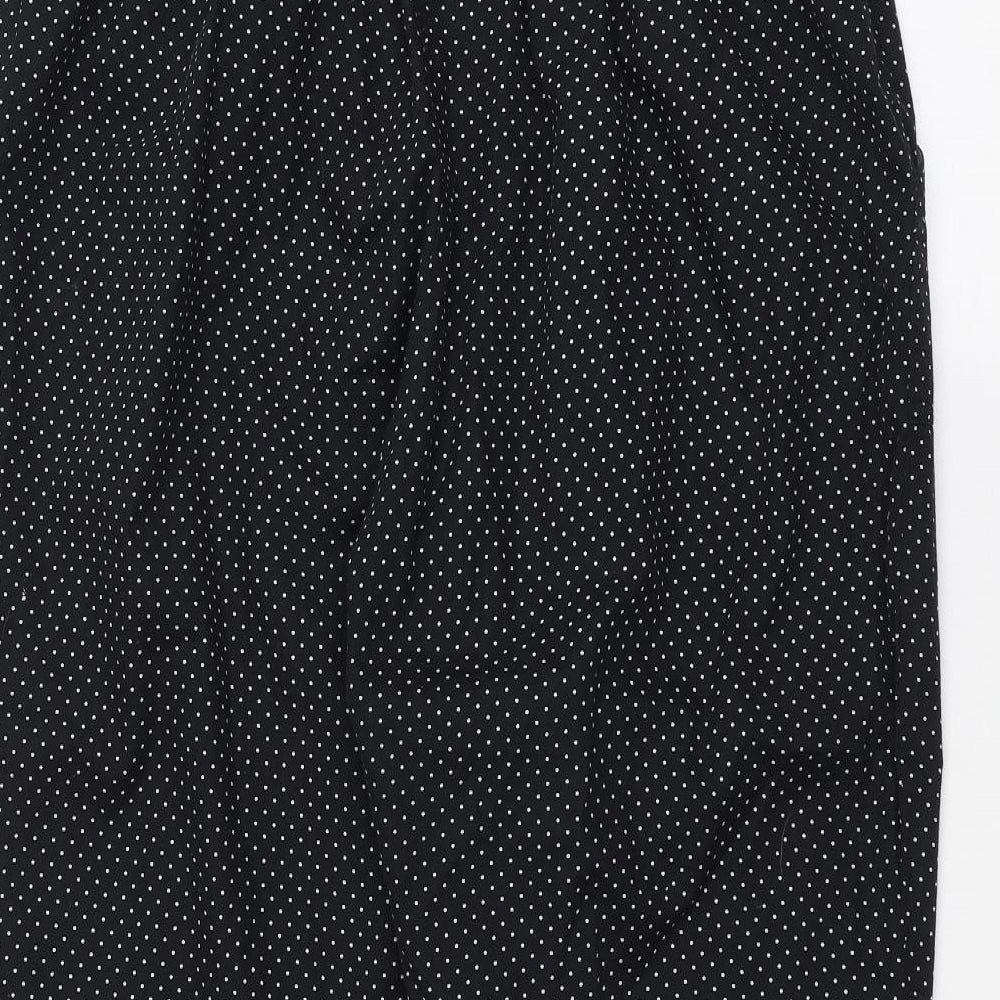 Bonmarché Womens Black Polka Dot  Trousers  Size 18 L20 in