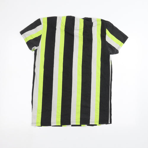 Couture Mens Black Striped   T-Shirt Size M