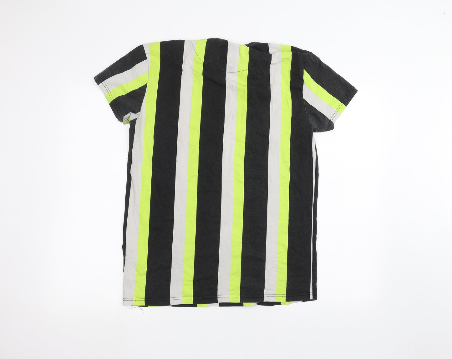 Couture Mens Black Striped   T-Shirt Size M