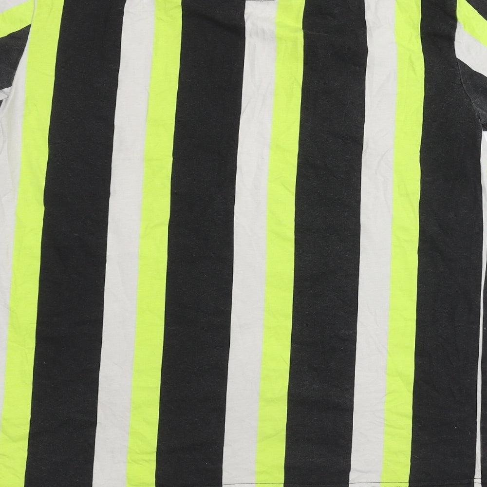 Couture Mens Black Striped   T-Shirt Size M