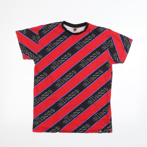 ellesse Womens Red Striped  Basic T-Shirt Size 8