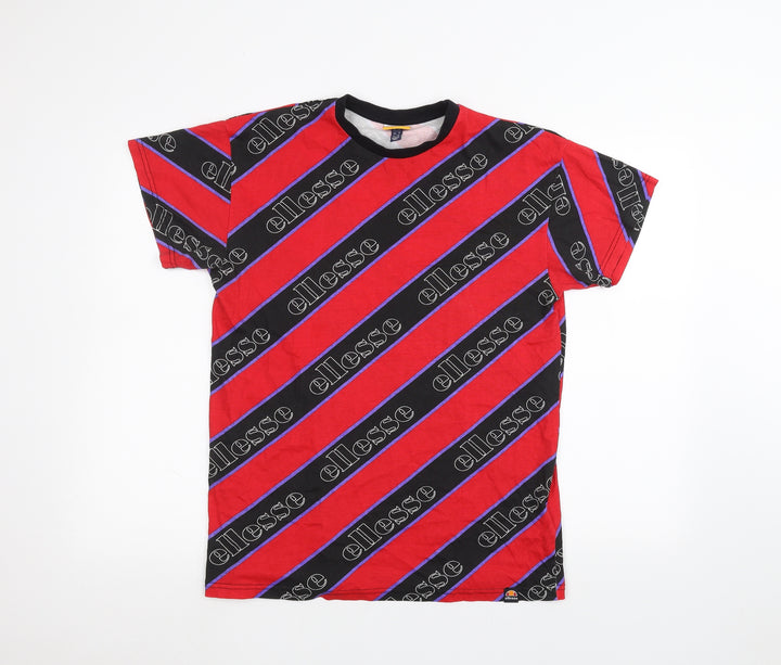 ellesse Womens Red Striped Basic T-Shirt Size 8