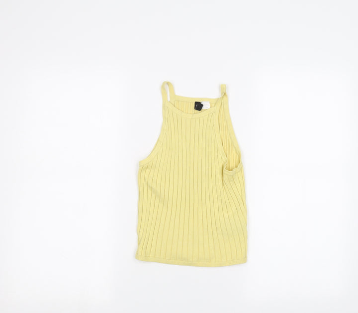 H&M Womens Yellow   Basic Tank Size S