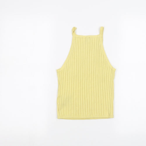 H&M Womens Yellow   Basic Tank Size S