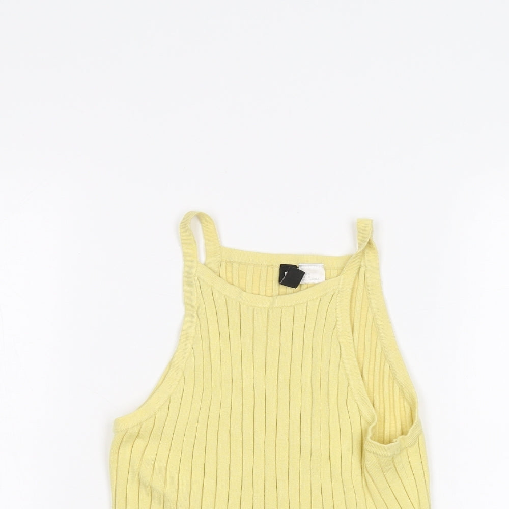 H&M Womens Yellow   Basic Tank Size S