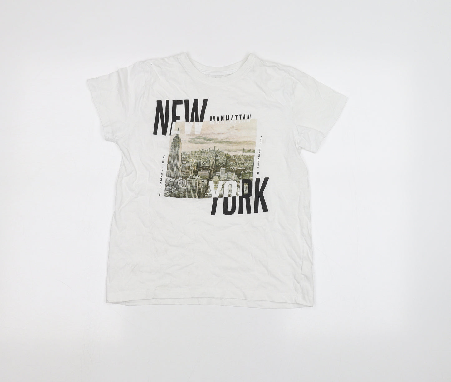 Primark Girls White   Basic T-Shirt Size 9-10 Years