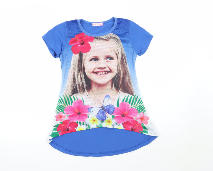 Cest La Vie Girls Blue Basic T-Shirt Size 8 Years - Girl