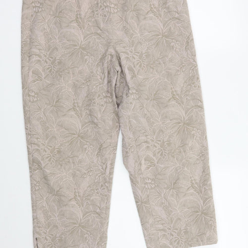 Robell Womens Beige Floral  Trousers  Size 16 L23 in