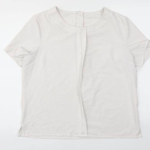 Preworn Womens White   Basic Blouse Size L