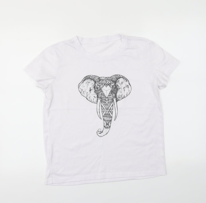 Prteworn Womens White   Basic Polo Size M  - Elephant