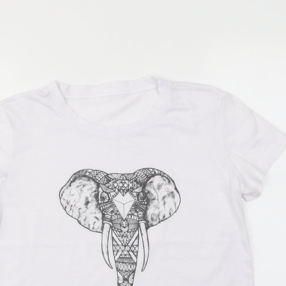 Prteworn Womens White   Basic Polo Size M  - Elephant