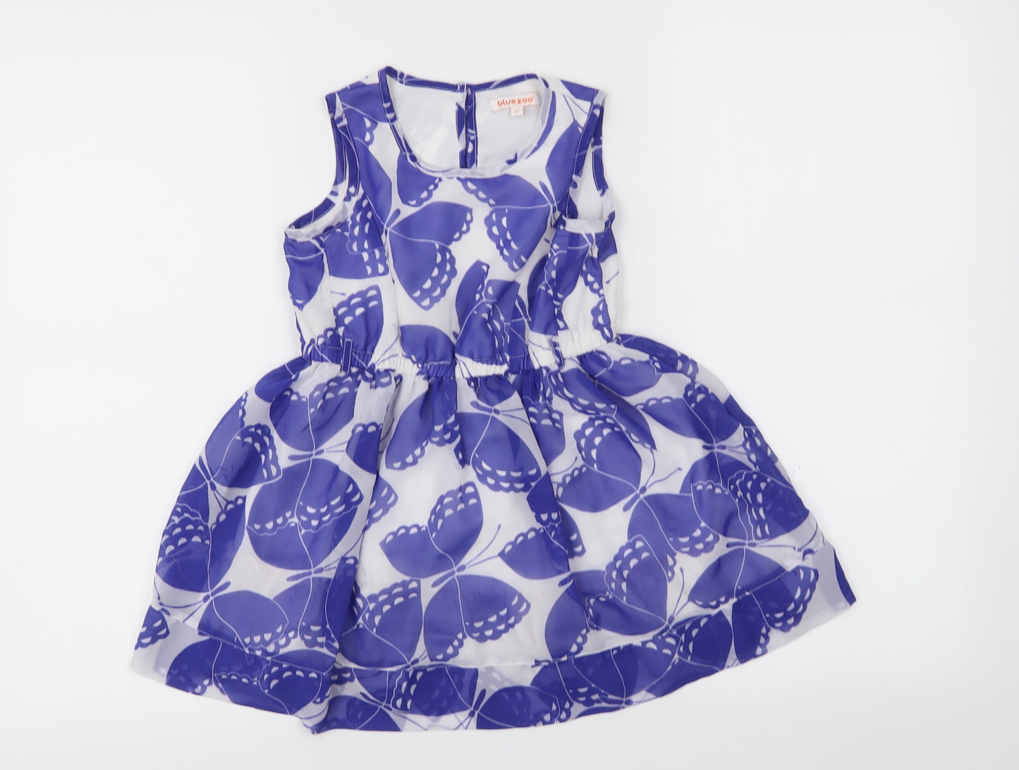 Blue Zoo Girls Blue Floral  A-Line  Size 4 Years