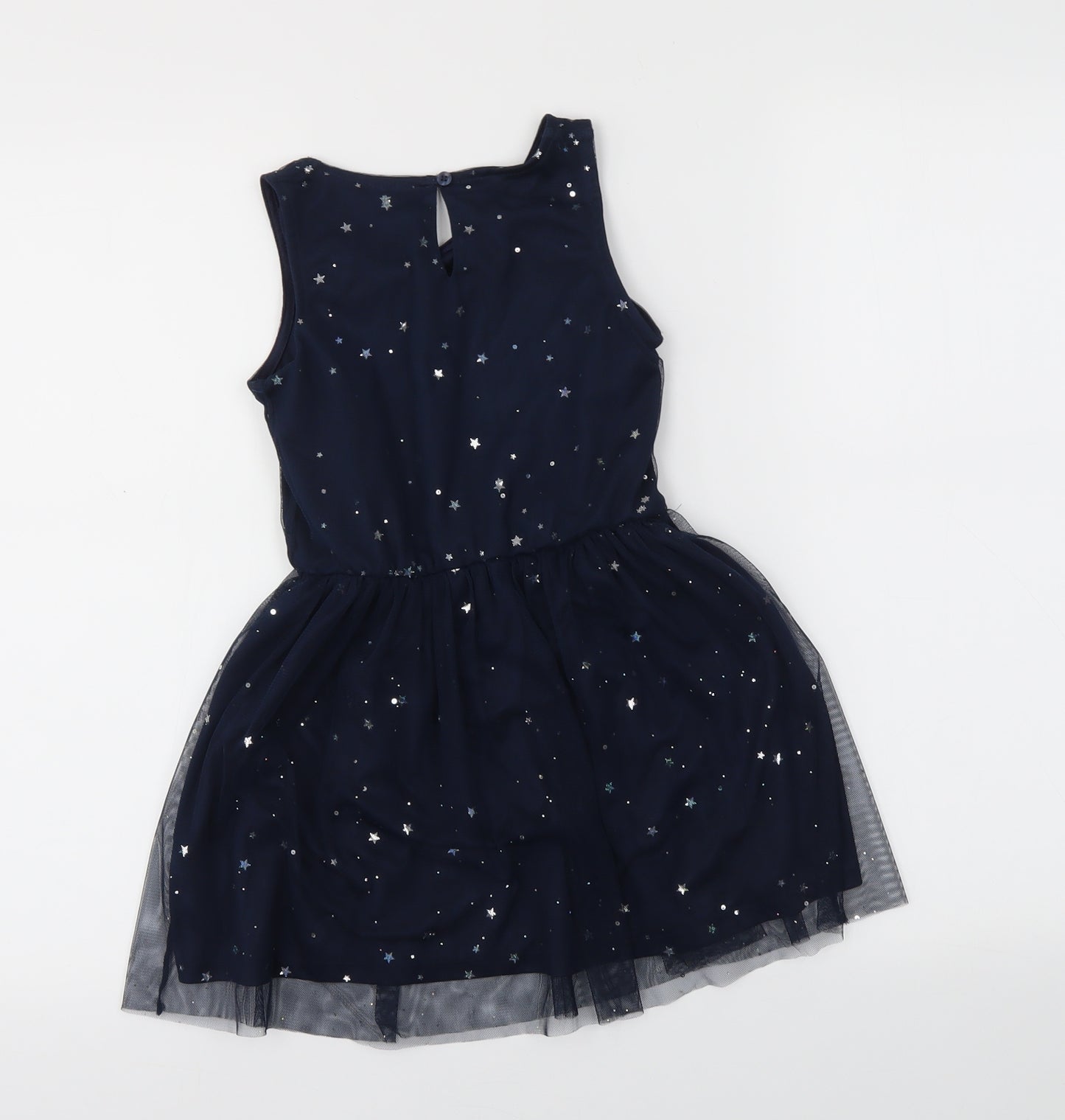 Nutmeg Girls Blue Geometric  Fit & Flare  Size 5-6 Years  - Stars
