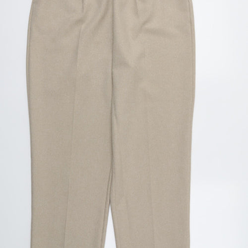 BM Womens Beige   Trousers  Size 16 L28 in - Elastic Waist Band