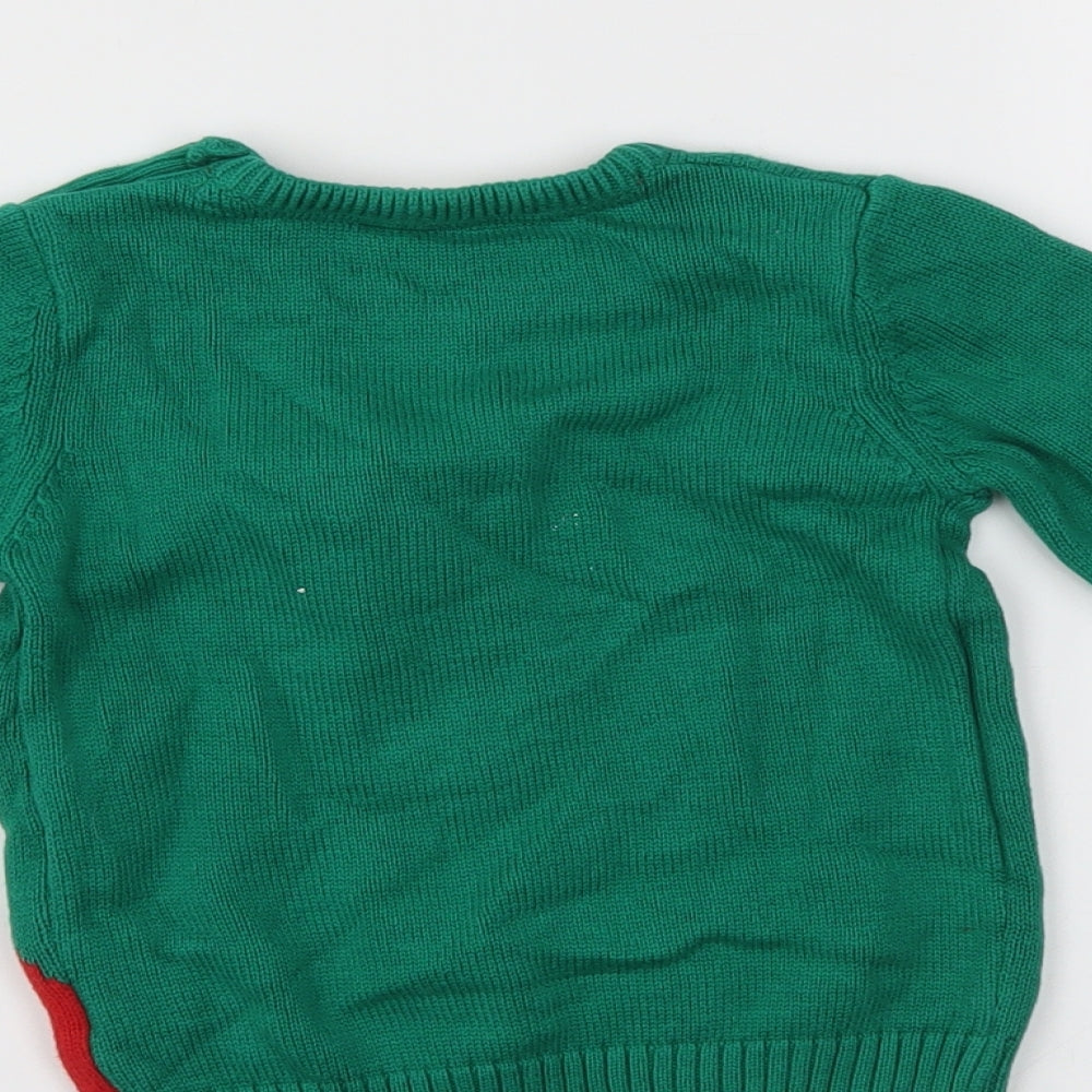 F&F Boys Green   Pullover Jumper Size 2 Years  - Santa Christmas