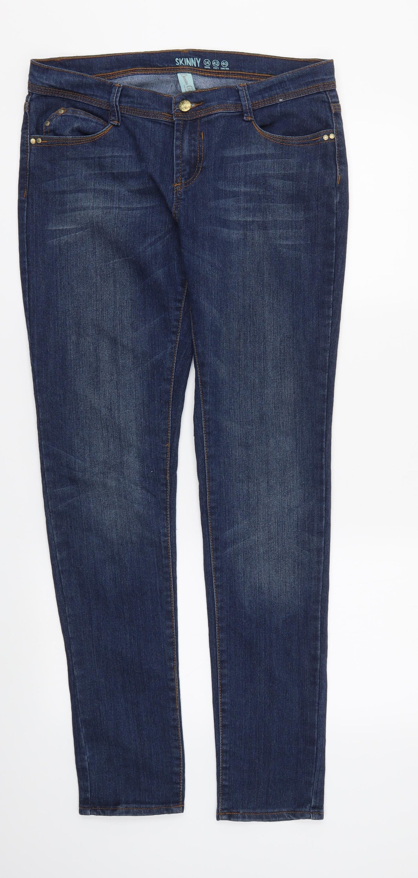 Primark Womens Blue   Skinny Jeans Size 14 L32 in