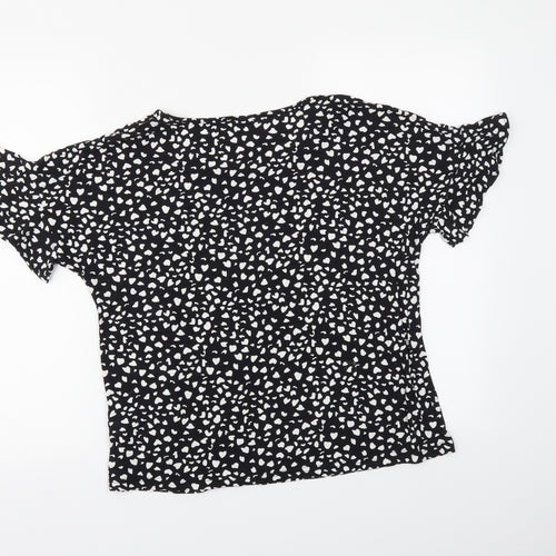 George Womens Black Polka Dot  Basic Blouse Size 14